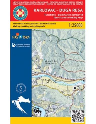 HG-KH 5 Karlovac - Duga Resa turistatérkép