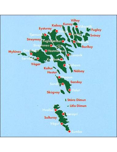 Faroe Islands - Feröer-szigetek térkép FB