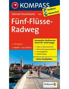 KK 7025 FÜNF-FLÜSSE-RADWEG KERÉKPÁROS TÉRKÉP (LAMINÁLT,...