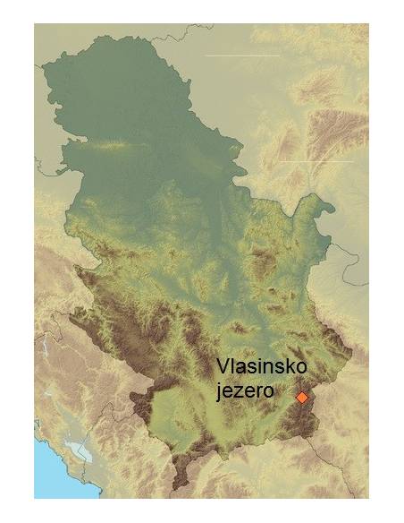 Vlasinsko jezero (Vlasina-tó) turistatérkép