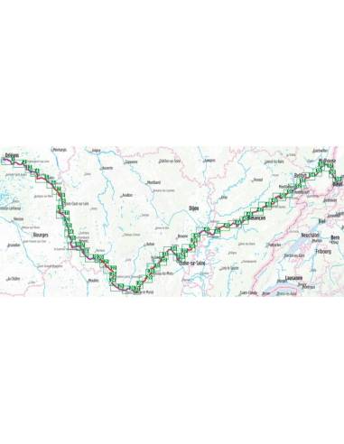 Eurovelo 6 - Frankreich Ost kerékpáros atlasz