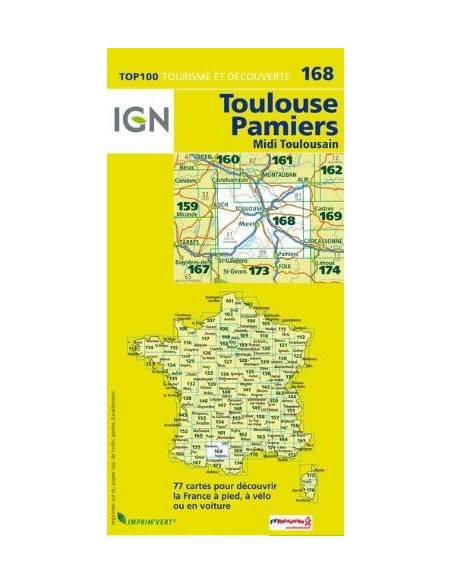 IGN 168 Toulouse Pamiers TOP 100 térkép