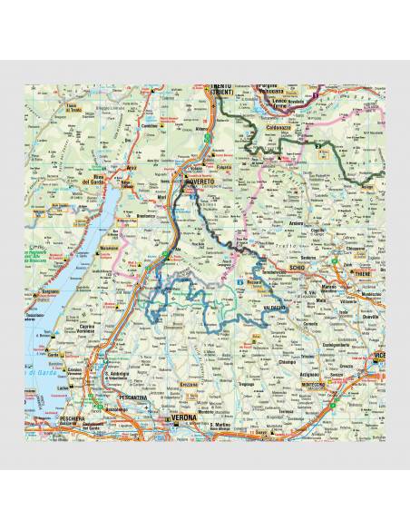 Italien Nord - Észak-Olaszország motoros térkép-szet 6 lap LAMINÁLT - Biker Betten