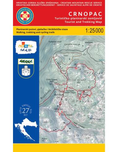 HG-DA 27 Crnopac turistatérkép