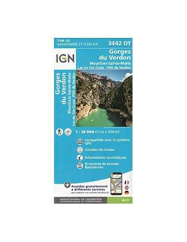 3442 OT Gorges du Verdon - Verdon szurdok térkép