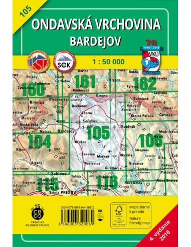 TM 105 Ondavai-dombság - Bártfa turistatérkép -...