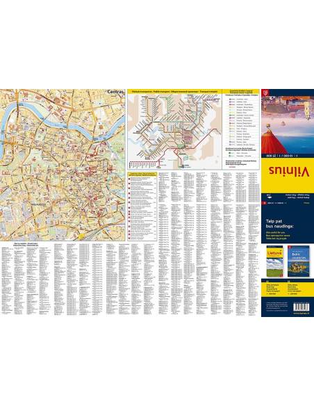 Vilnius laminált várostérkép