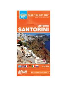 Santorini - Szantorini zsebtérkép - Orange Blue
