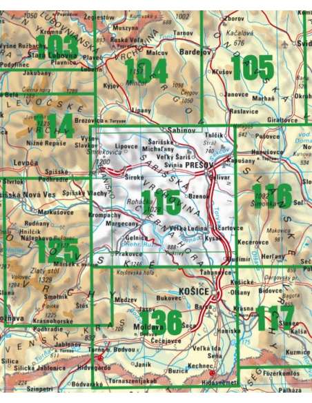 TM 115 Szinyei-dombság - Eperjes és környéke turistatérkép - Šarišská vrchovina - Branisko
