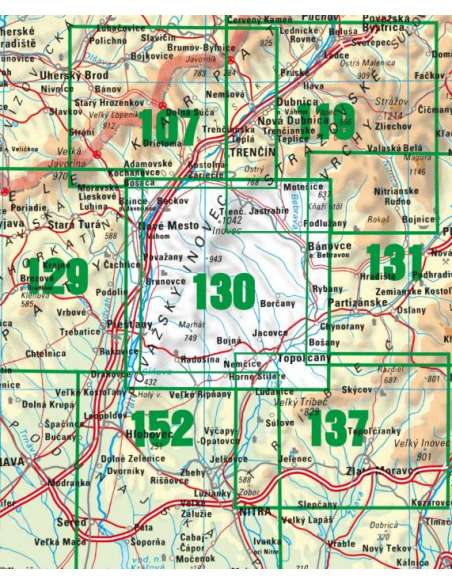 TM 130 Vágmenti Inóc - Pöstyén turistatérkép - Považský Inovec - Piešťany