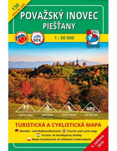 TM 130 Vágmenti Inóc - Pöstyén turistatérkép - Považský Inovec - Piešťany