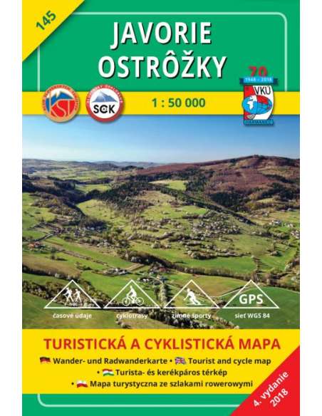 TM 145 Jávoros - Osztrovszki-hegység turistatérkép - Javorie - Ostrôžky