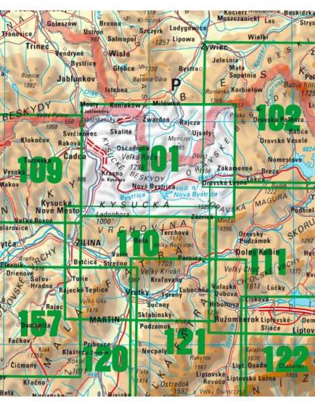 TM 101 Kiszucai-Beszkidek - Nagy-Racsa turistatérkép - Kysucké Beskydy - Veľká Rača