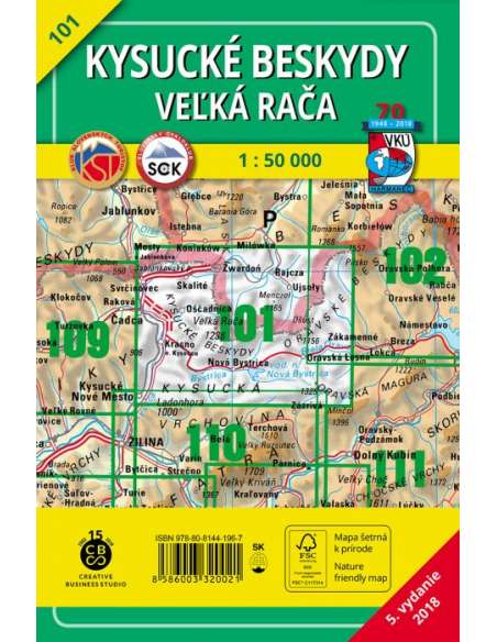 TM 101 Kiszucai-Beszkidek - Nagy-Racsa turistatérkép - Kysucké Beskydy - Veľká Rača