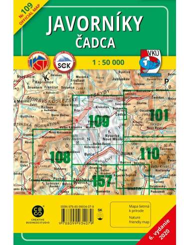 TM 109 Javornik - Cadca környéke turistatérkép...
