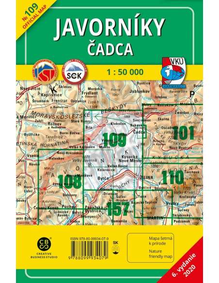 TM 109 Javornik - Cadca környéke turistatérkép - Javorníky - Cadca
