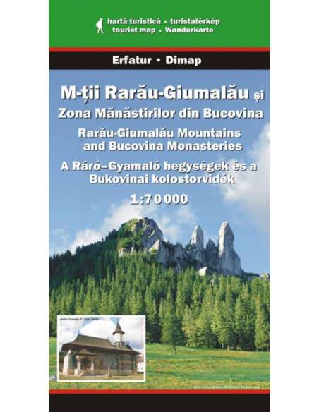 Ráró-Gyamaló hegységek és a Bukovinai kolostorvidék térképe - Munţii Rarău-Giumălau