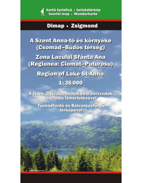Szent Anna-tó és környéke térkép -  Csomád - Büdös térség - Zona Lacului Sfânta Ana