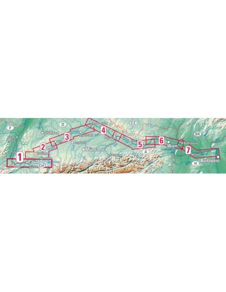 EuroVelo6 - Bázel - Budapest kerékpáros térkép