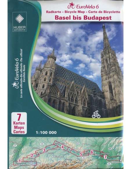 EuroVelo6 - Bázel - Budapest kerékpáros térkép