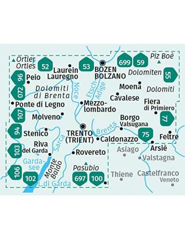 KK 683 Trentino 3 részes turistatérkép