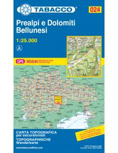 TO 024 Prealpi e Dolomiti - Bellunesi térkép