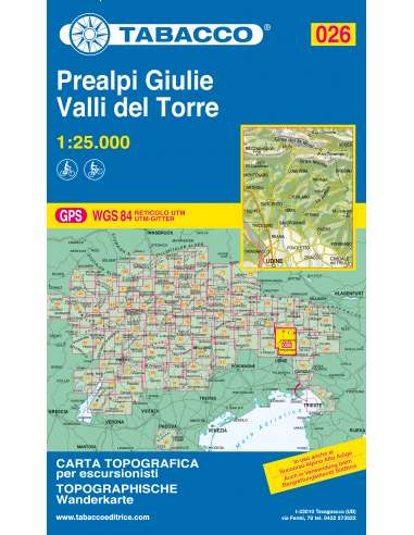 TO 026 Prealpi Giulie - Valli Del Torre térkép