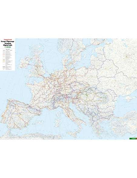 Európa zarándokútjai térkép - Europa Pilgerwege