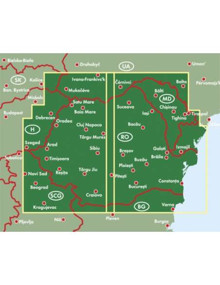 Románia - Moldova térkép 2025