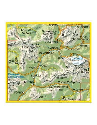 TO 006 Val Di Fassa - Dolomiti Fassane térkép