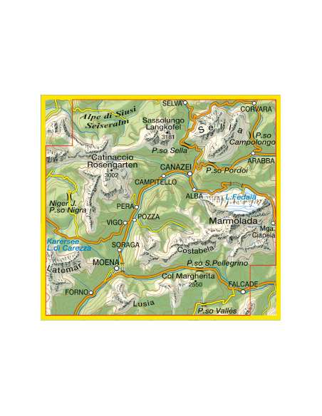 TO 006 Val Di Fassa - Dolomiti Fassane térkép