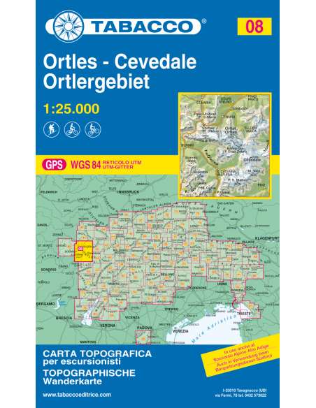 TO 008 Ortles - Cevelade - Ortlergebiet térkép