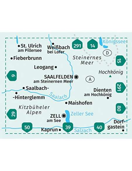 KK 30 Saalfelden - Saalbach-Hinterglemm - Zell am See túra-, sí- és kerékpáros térkép