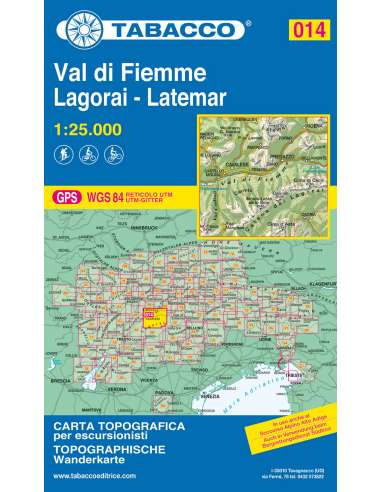 TO 014 Val Di Fiemme - Lagorai - Latemar térkép