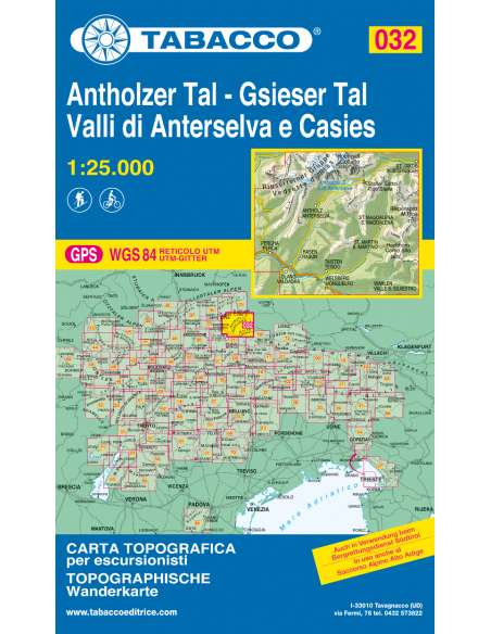 TO 032 Valle di Anterselva e Casies - Antholzer Tal - Gsieser Tal térkép