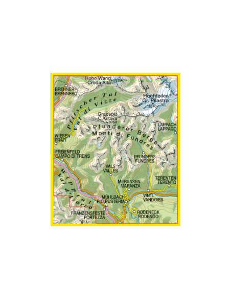 TO 037 Monti di Fundres - Gran Pilastro  -  Pfunderer Berge - Hochfeiler térkép