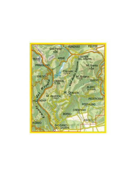 TO 051 Massiccio del Grappa - Bassano - Feltre térkép