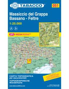 TO 051 Massiccio del Grappa - Bassano - Feltre térkép