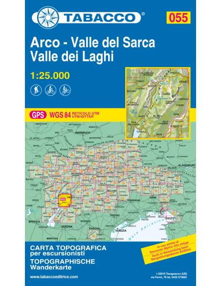TO 055 Arco - Valle del Sarca - Valle dei Laghi térkép
