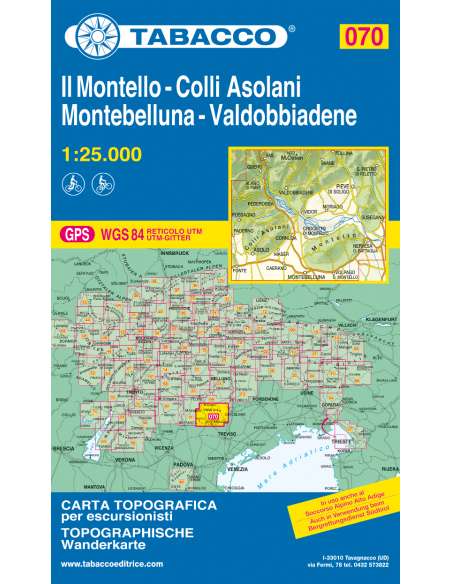 TO 070 Il Montello - Colli Asolani - Montebelluna - Valdobbiadene térkép