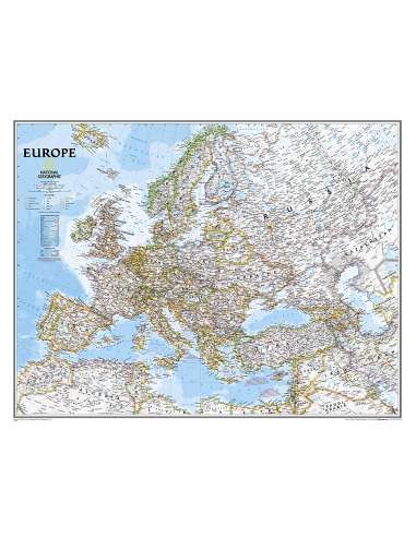 Európa politikai falitérkép - classic - National Geographic