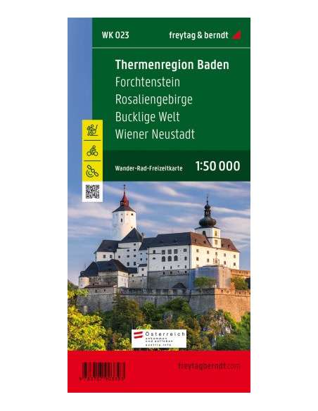 WK 023 Thermenregion Baden - Rosaliengebirge - Forchtenstein - Wiener Neustadt térkép