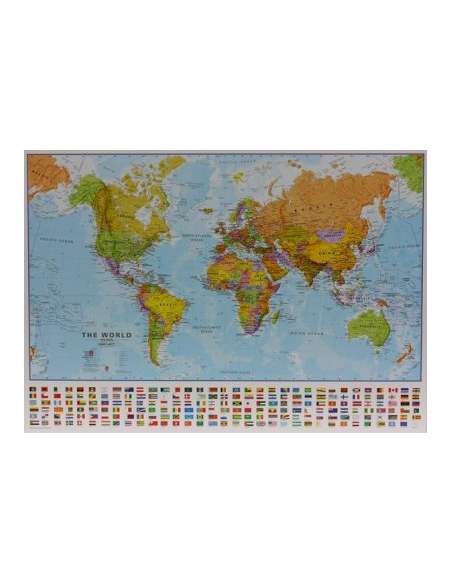 The World Political - Politikai világtérkép - fali, keretezett 100x70 cm