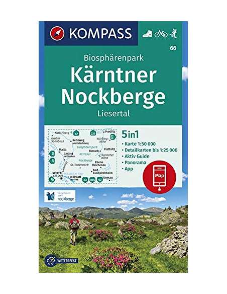 KK 66 Biospharenpark Karntner Nockberge - Liesertal túra- és kerékpáros és sífutó térkép