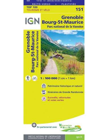 IGN 151 Grenoble - Bourg-St-Maurice - Parc...