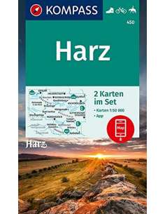 KK 450 Harz-hegység túra- és kerékpáros térkép (2 szelvény)