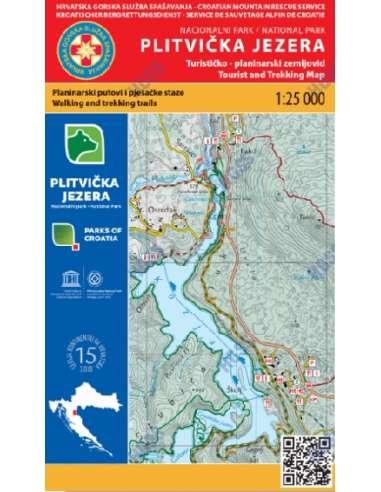 HG 15 PP Plitvicka jezera - Plitvicei-tavak Nemzeti Park és környéke térkép