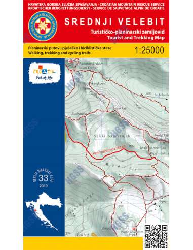 HG-DA 33 Srednji Velebit térkép