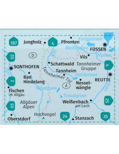 KK 04 Tannheimer Tal turistatérkép - matt laminált