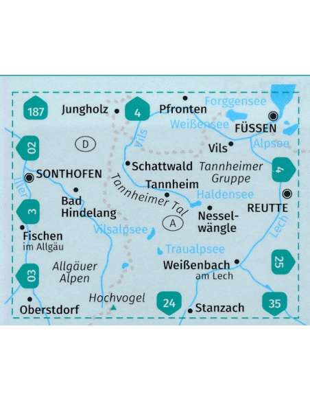 KK 04 Tannheimer Tal turistatérkép - matt laminált